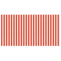 Red and white striped table cover with vertical lines for birthday or carnival from Parte Haus party supply store in Bethesda MD.