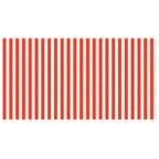 Red and white striped table cover with vertical lines for birthday or carnival from Parte Haus party supply store in Bethesda MD.