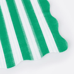 Green and white striped scalloped edge napkin for birthday from Parte Haus party supply store in Bethesda Maryland