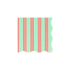 Mint red striped napkin with scalloped edge festive decor from Parte Haus party supply store in Bethesda MD