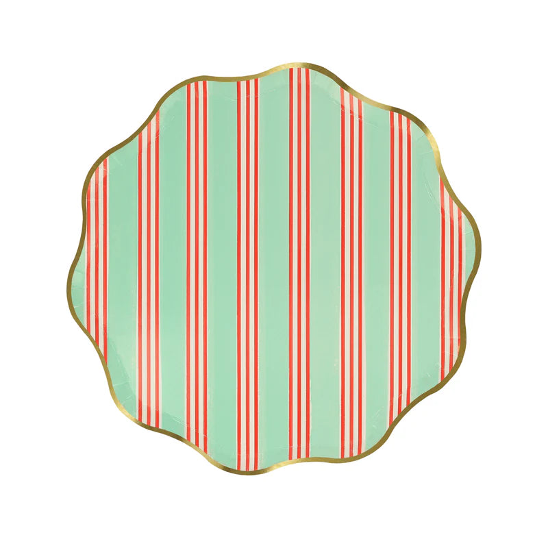 Assorted Festive Stripe Plates - 2 Sizes