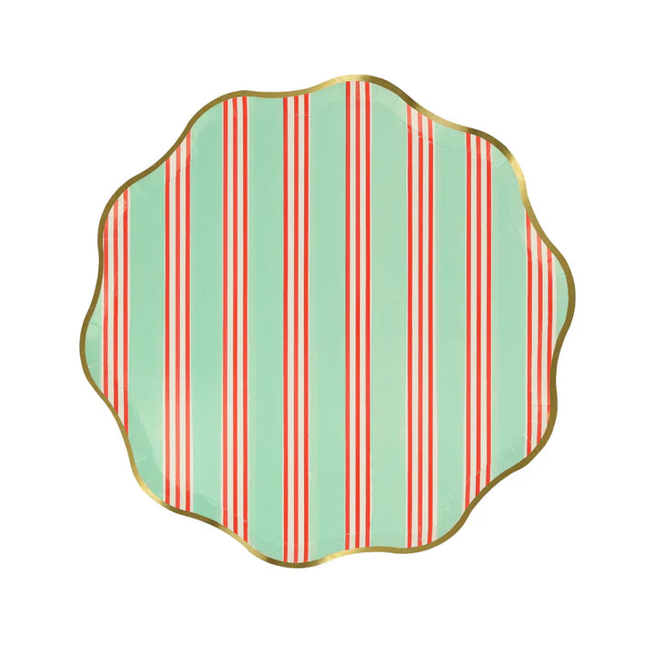 Assorted Festive Stripe Plates - 2 Sizes
