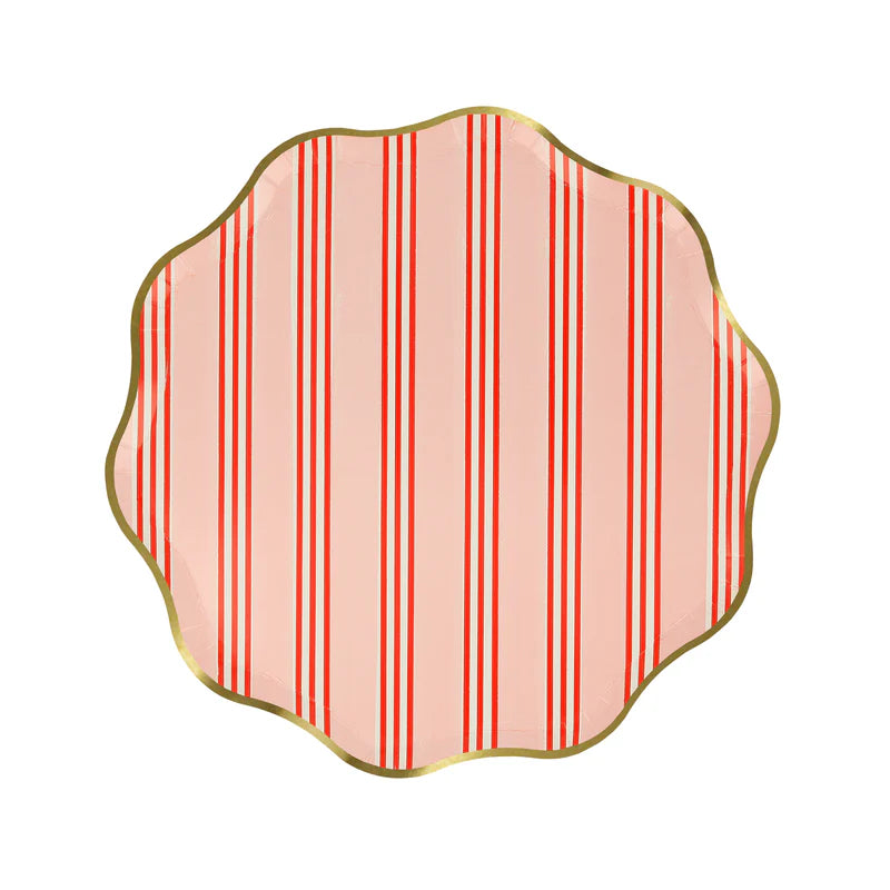 Assorted Festive Stripe Plates - 2 Sizes
