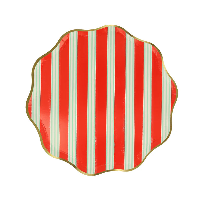 Assorted Festive Stripe Plates - 2 Sizes