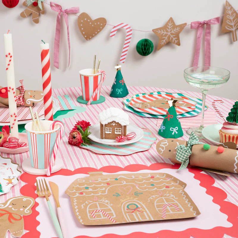 Assorted Festive Stripe Plates - 2 Sizes