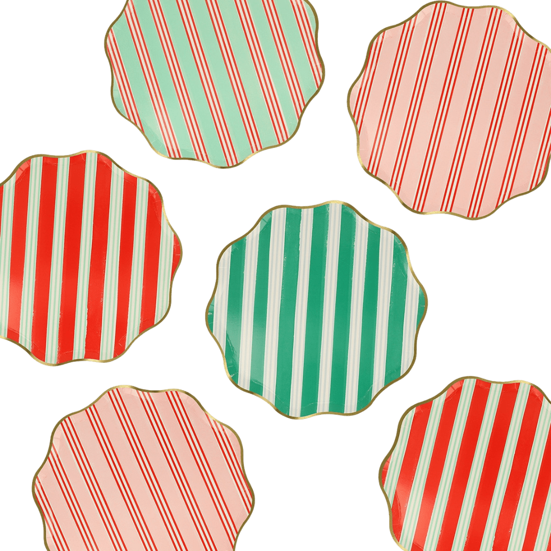 Festive Stripe Plates - 2 Sizes