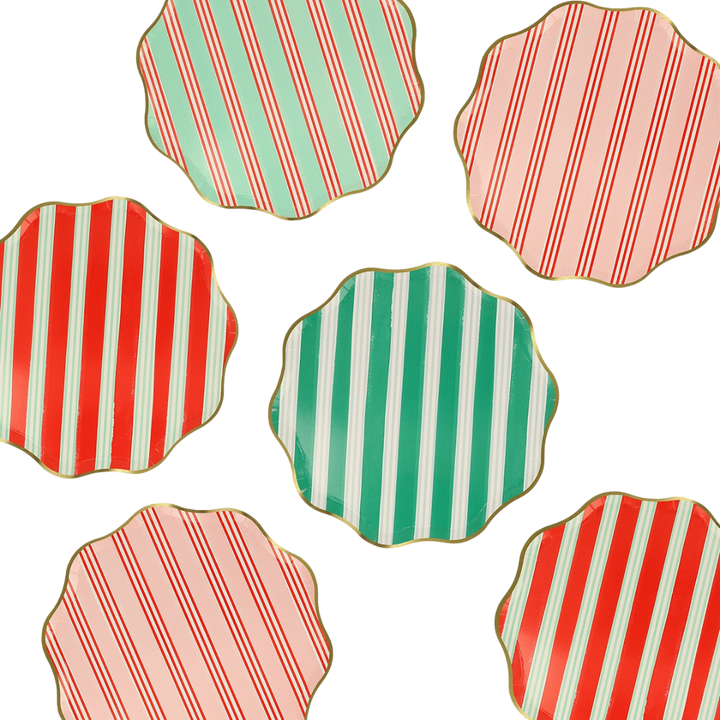 Assorted Festive Stripe Side Plates