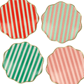 Assorted Festive Stripe Dinner Plates