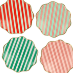 Assorted Festive Stripe Dinner Plates