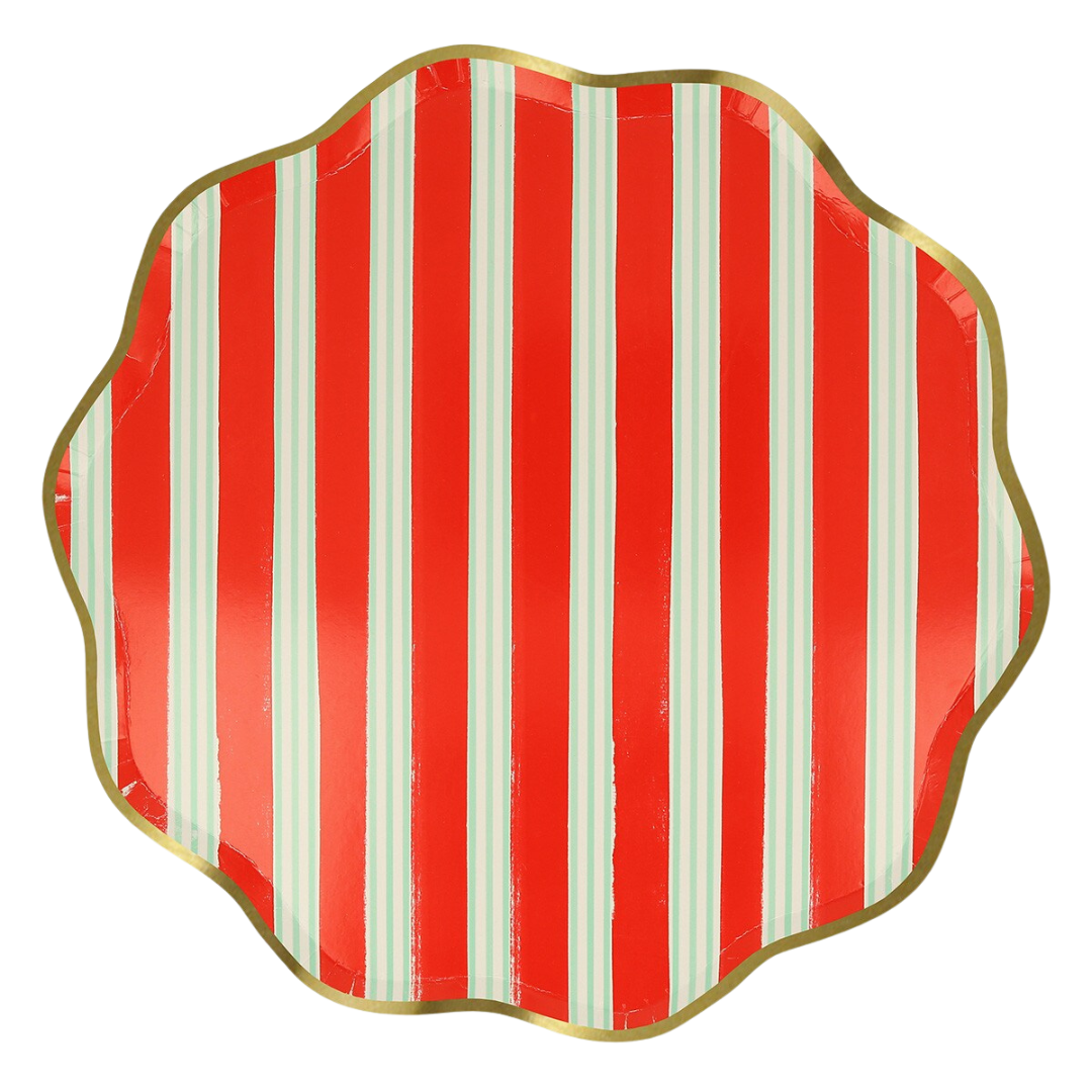 Assorted Festive Stripe Dinner Plates