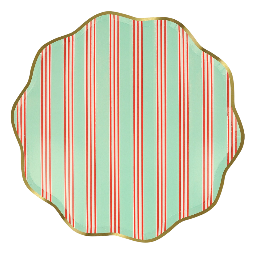 Assorted Festive Stripe Dinner Plates