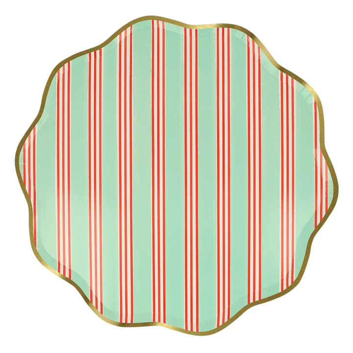 Assorted Festive Stripe Dinner Plates
