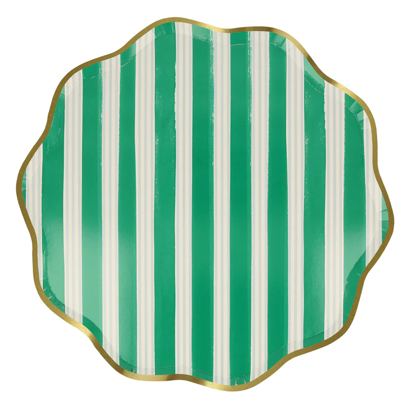 Assorted Festive Stripe Plates - 2 Sizes