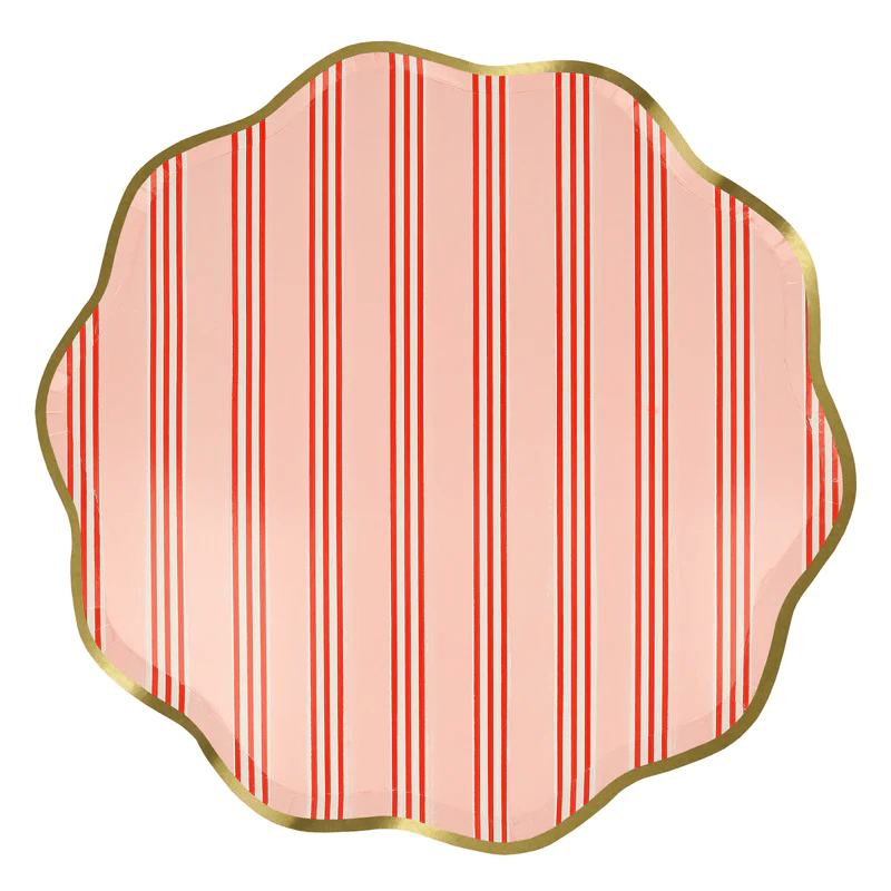 Assorted Festive Stripe Dinner Plates