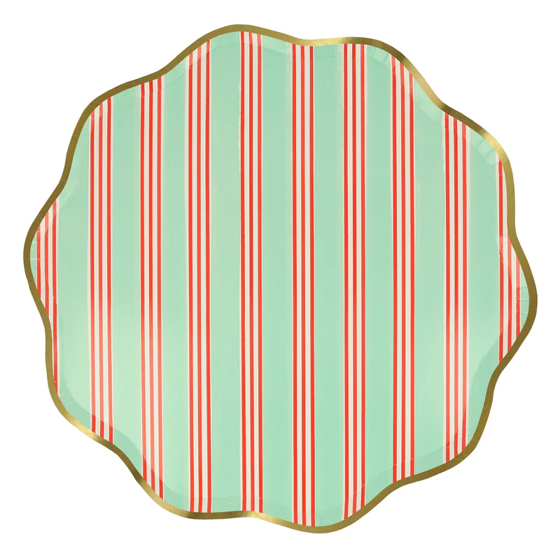 Assorted Festive Stripe Plates - 2 Sizes