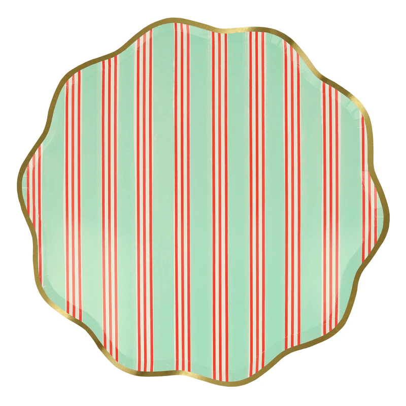 Assorted Festive Stripe Dinner Plates