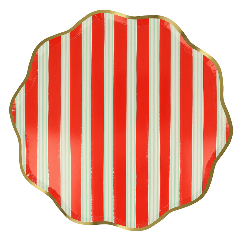 Assorted Festive Stripe Plates - 2 Sizes