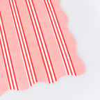 Pink and red striped scalloped edge napkin for birthday from Parte Haus party supply store in Bethesda MD