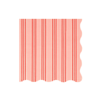 Pink and red striped napkin with scalloped edge for birthday from Parte Haus party supply store in Bethesda MD.