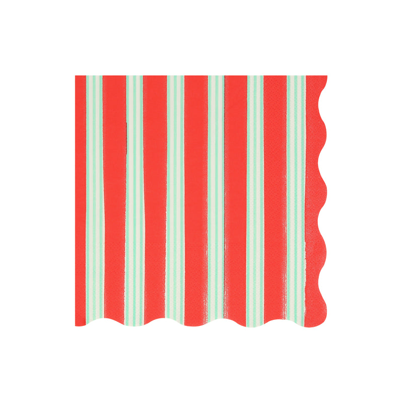 Assorted Festive Stripe Dinner Napkins