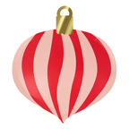 Red and pink ornament shaped plate for Christmas from Parte Haus party supply store in Bethesda MD