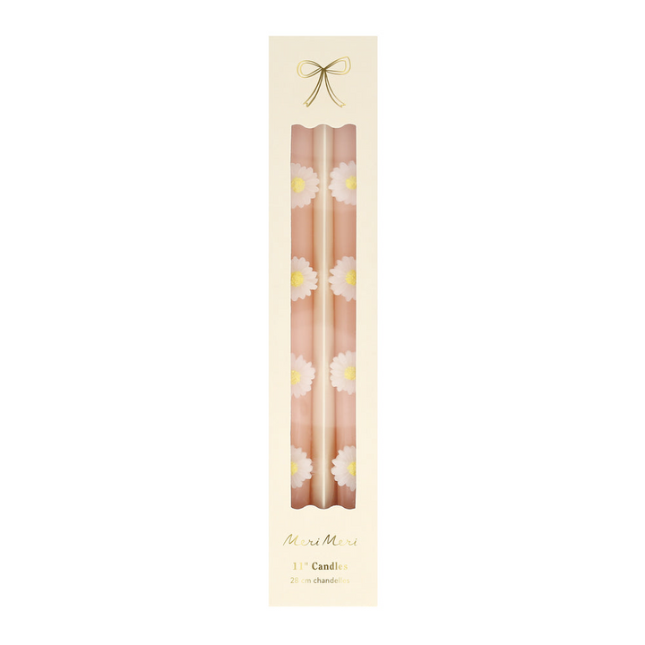 Pink Daisy Taper Candles