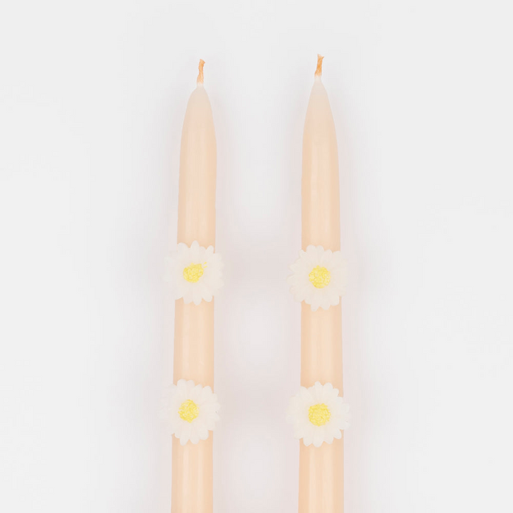 Pink Daisy Taper Candles