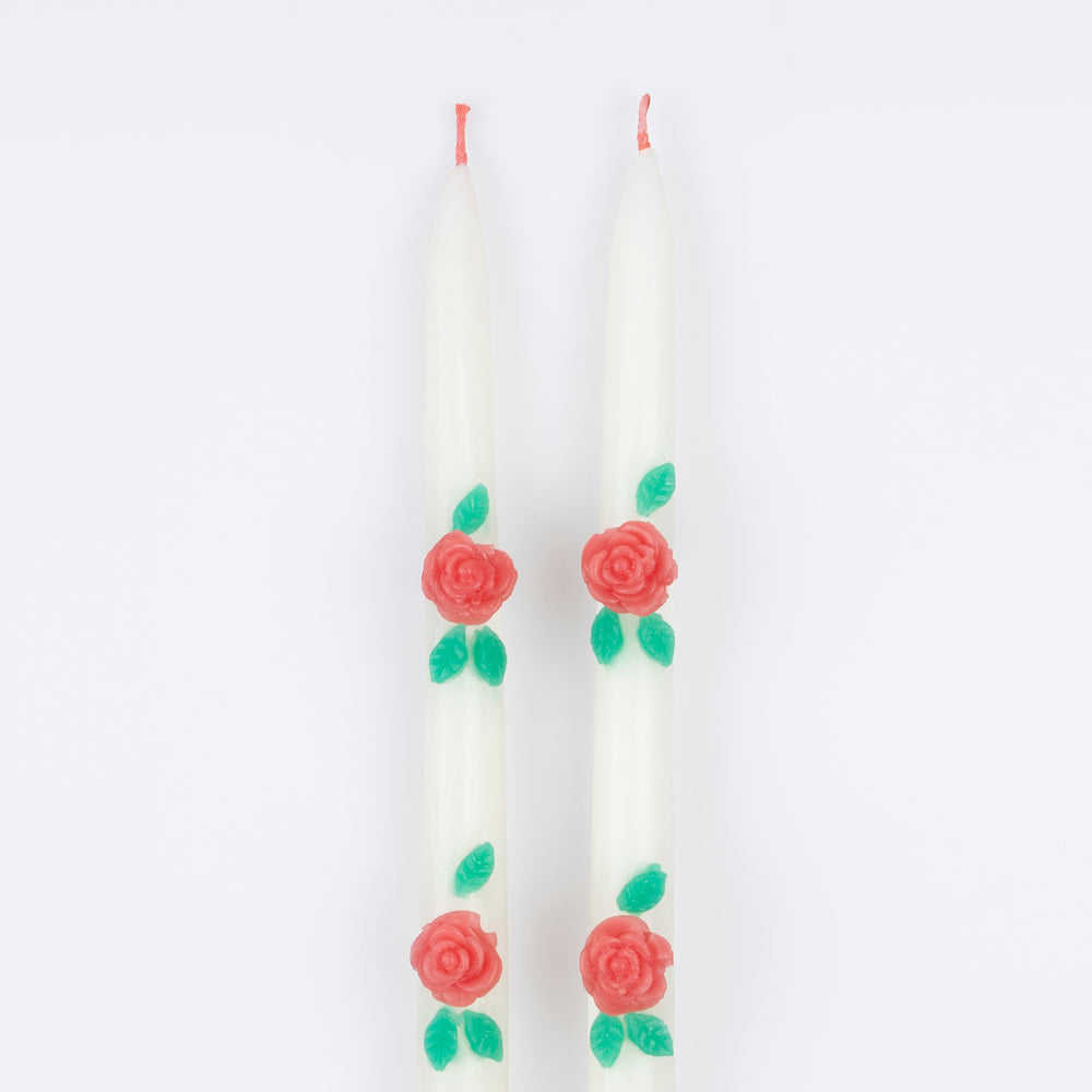 Rose Taper Candles