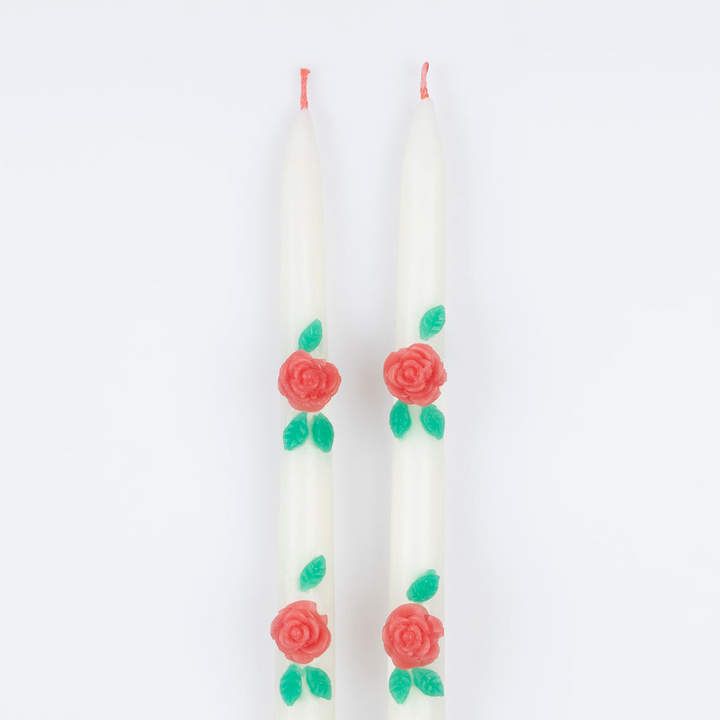 Rose Taper Candles