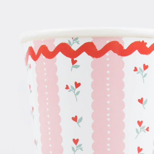 Pink and White Vintage Rose Cup