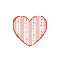 Pink & White Vintage Rose Heart Shaped Cocktail Napkin
