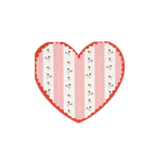 Pink & White Vintage Rose Heart Shaped Cocktail Napkin