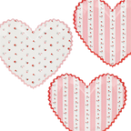 Pink and Red Vintage Rose Heart Plates