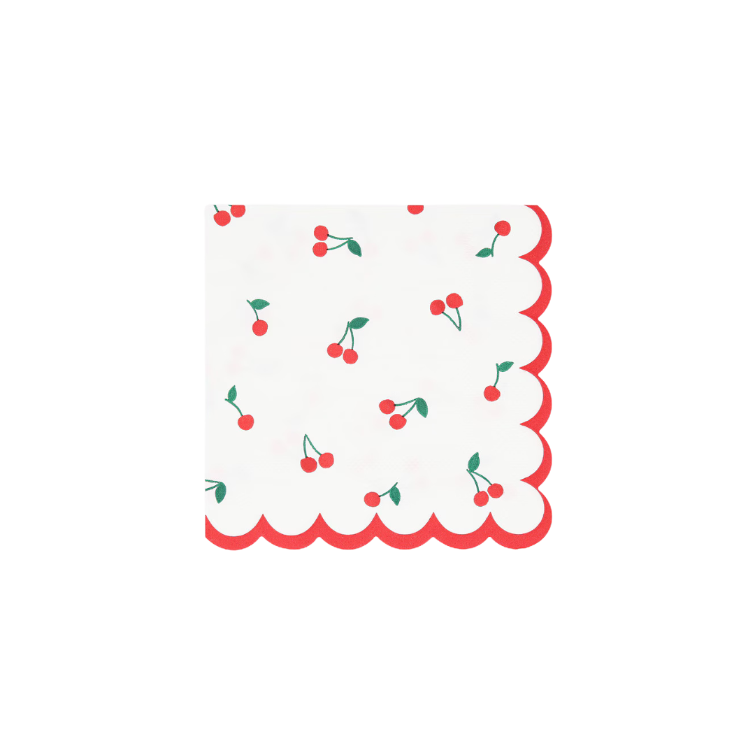 Cherry Pattern Small Napkins (x16)