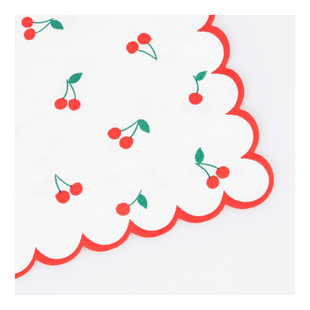 Cherry Pattern Small Napkins (x16)