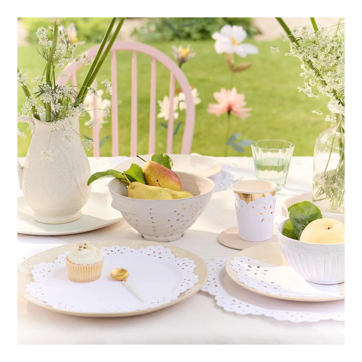 Broderie Anglaise Lace White Plates