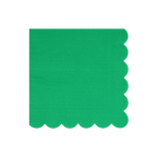 Green scalloped napkin for birthday or celebration from Parte Haus party supply store in Bethesda MD