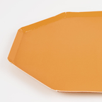 Gold octagon plate with glossy finish for celebrations from Parte Haus party supply store in Bethesda Maryland