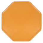 Orange octagon plate with sleek edges birthday theme from Parte Haus party supply store in Bethesda Maryland