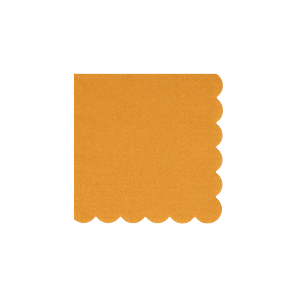 Mustard yellow napkin with scalloped edge modern decor from Parte Haus party supply store in Bethesda MD