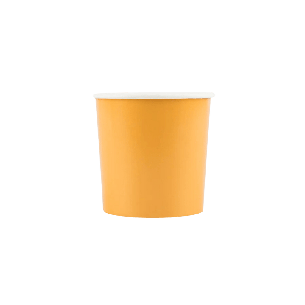 yellow paper cup plain design birthday from Parte Haus party supply store in Bethesda Maryland