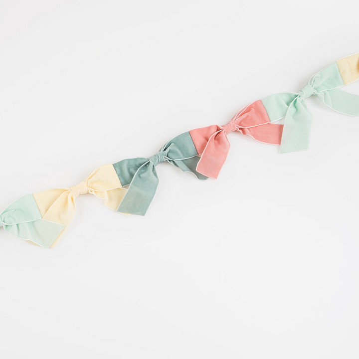 Pastel Velvet Bow Garland