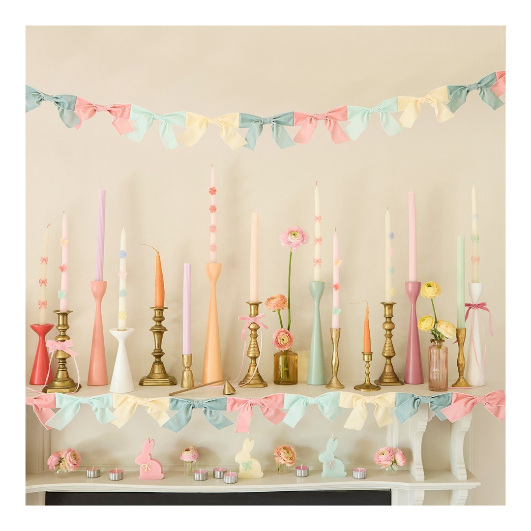 Pastel Velvet Bow Garland
