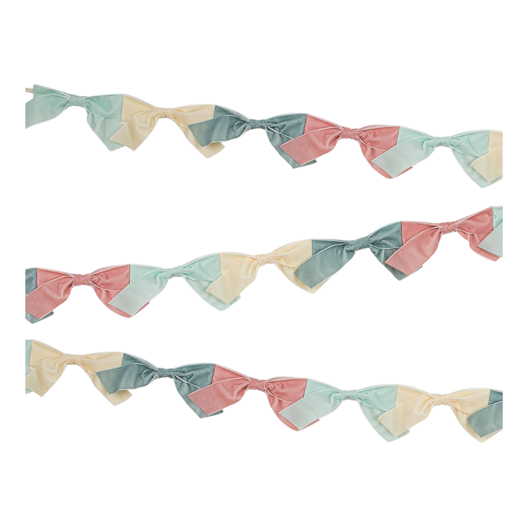 Pastel Velvet Bow Garland