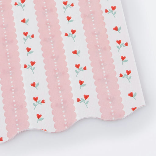 Pink and White Vintage Rose Guest Napkin