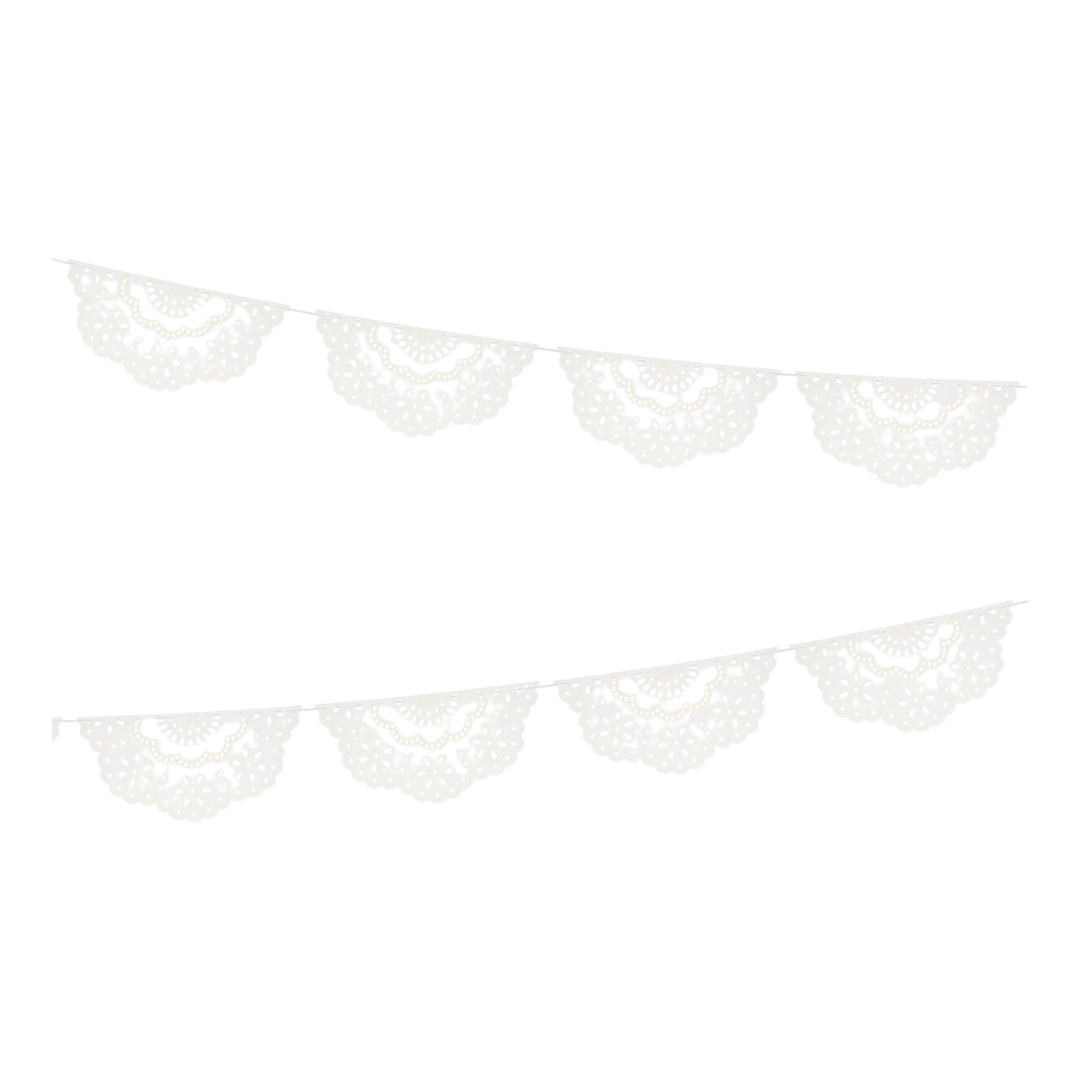 Broderie Anglaise Lace White Pennant Garland