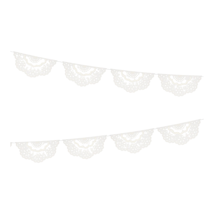 Broderie Anglaise Lace White Pennant Garland