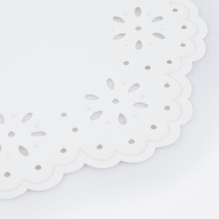 White Broderie Anglaise Lace Dinner Napkins!