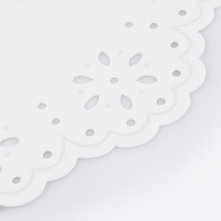 White Broderie Anglaise Lace Cocktail Napkin