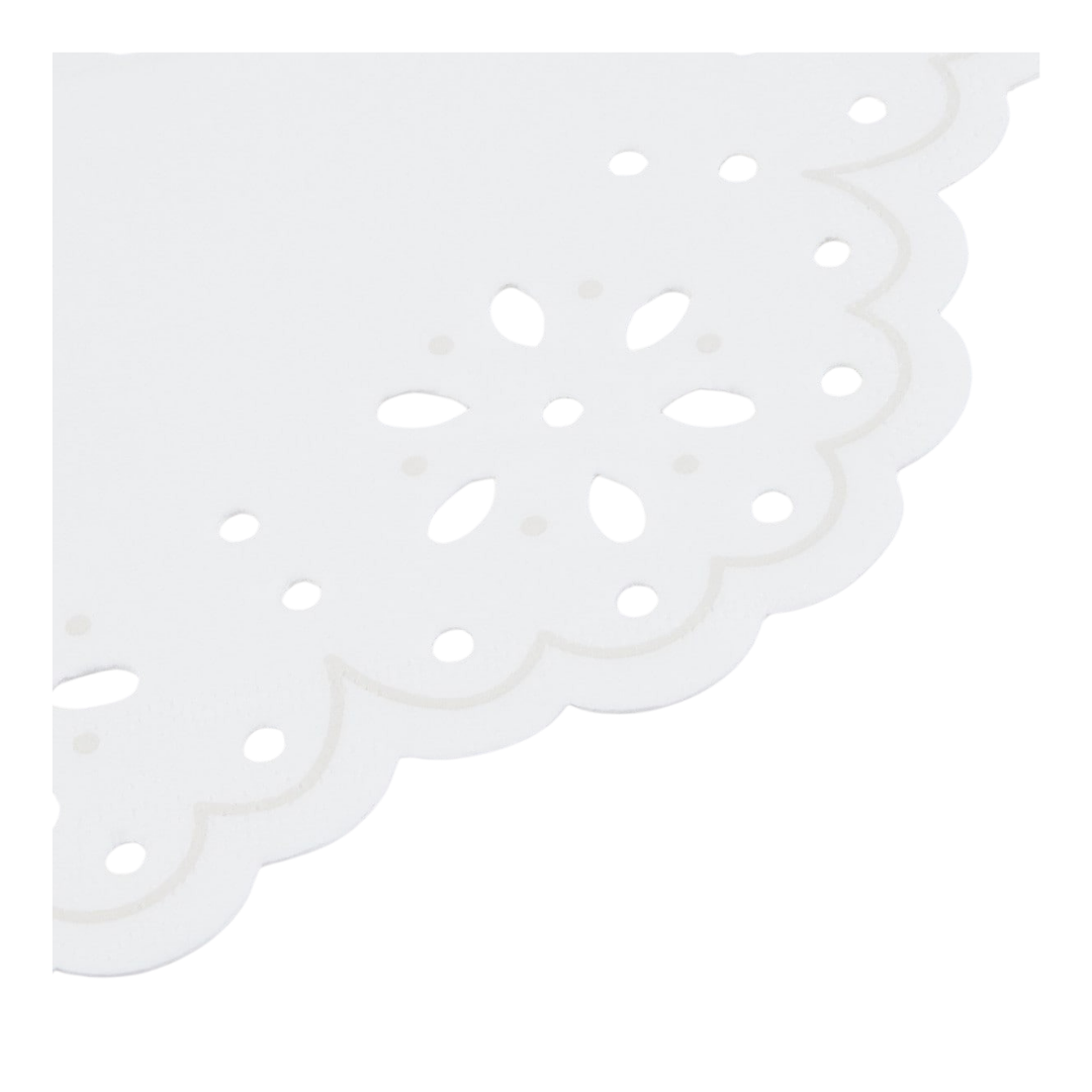 Broderie Anglaise Lace White Small Napkins (x 16)